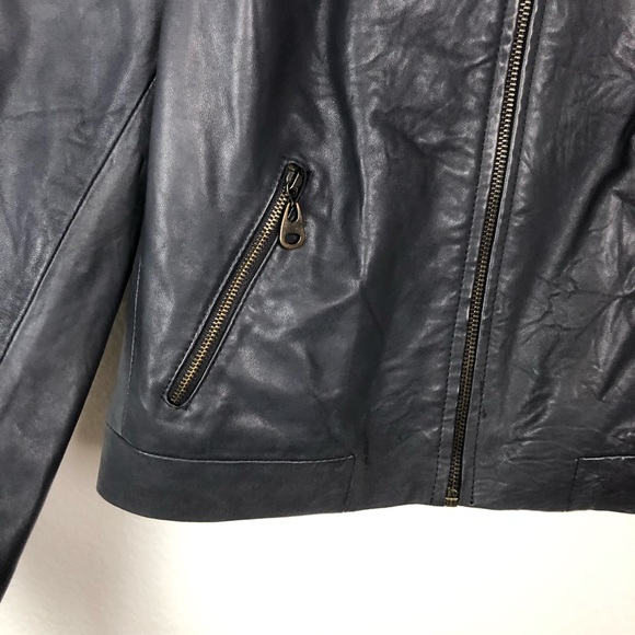 Doma gray genuine leather zip up jacket - Picture 3 of 5